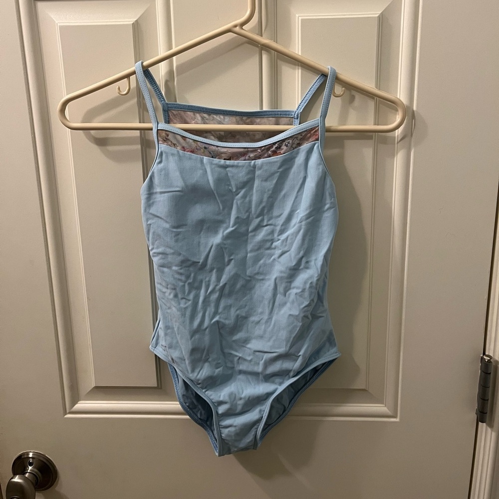 Light Blue Floral Wear Moi camisole leotard - Size 10/12 child